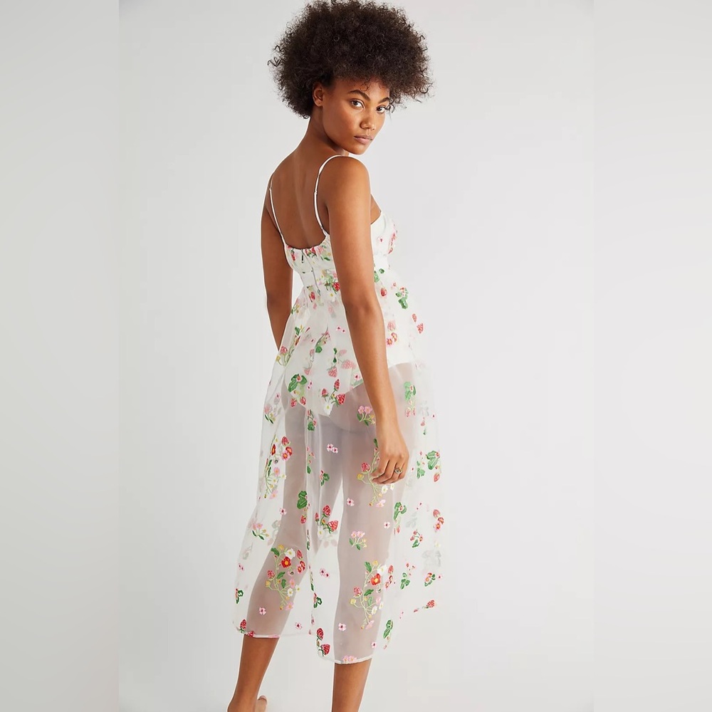 SOLD - For Love and Lemons Jaclyn Midi Bodysuit Dress / Ivory - Picture 5 of 15